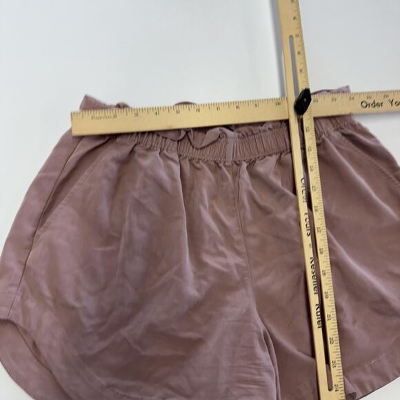 Varley Shorts Womens Medium Mauve Pink Jonas Paperbag EcoCosy Sorona Pull On - Picture 10 of 12